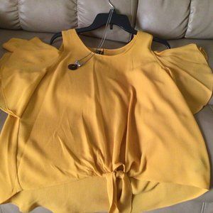 Gold/Yellow Tie front blouse